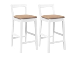 Maison Exclusive - Taburetes De Bar Con Cojines, 2 Unidades, Madera Maciza Blanca, Goma
