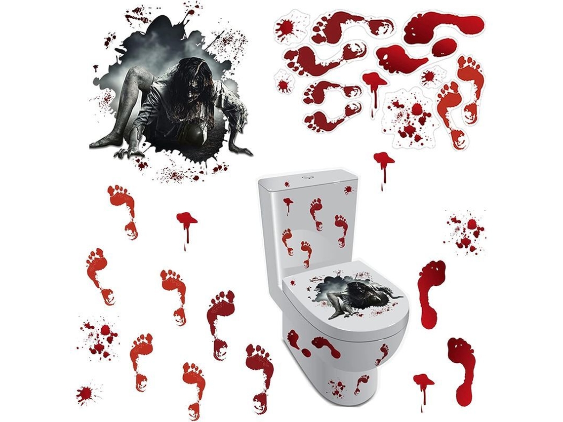 2026-adhesivos De Tapa De Inodoro De Halloween Pegatinas 3d Para Decoración Casera Diy
