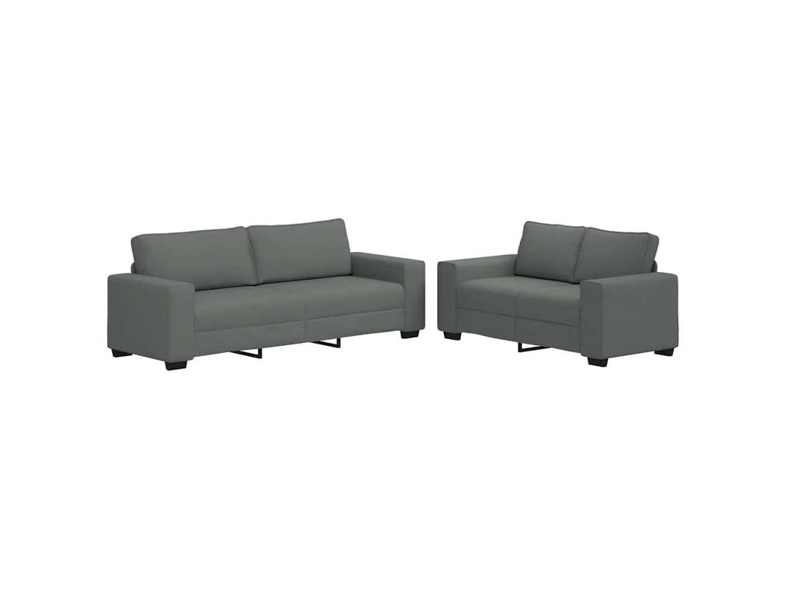 Maison Exclusive - Juego De Sofás Con Cojines 2 Piezas Tela Gris Oscuro
