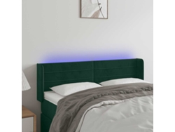 Cabecero De Cama | Panel De Cabecero Con Led De Terciopelo Verde Oscuro 147x16x78/88 Cm