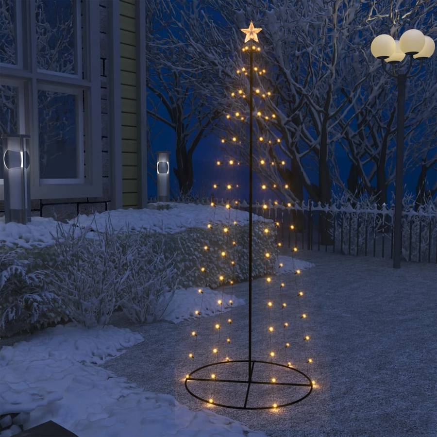 Árbol de Navidad VIDAXL 100 Luces LED Blanco Cálido (PVC - Metal - 70x180 cm)