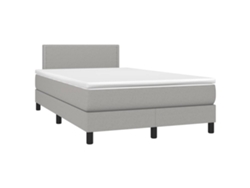Maison Exclusive - Cama Box Spring Con Colchón Tela Gris Claro 120x190 Cm
