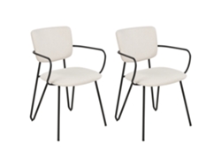 Conjunto de 2 cadeiras de refeição contemporâneas BELIANI Elko de Poliéster Branco 53x54x80