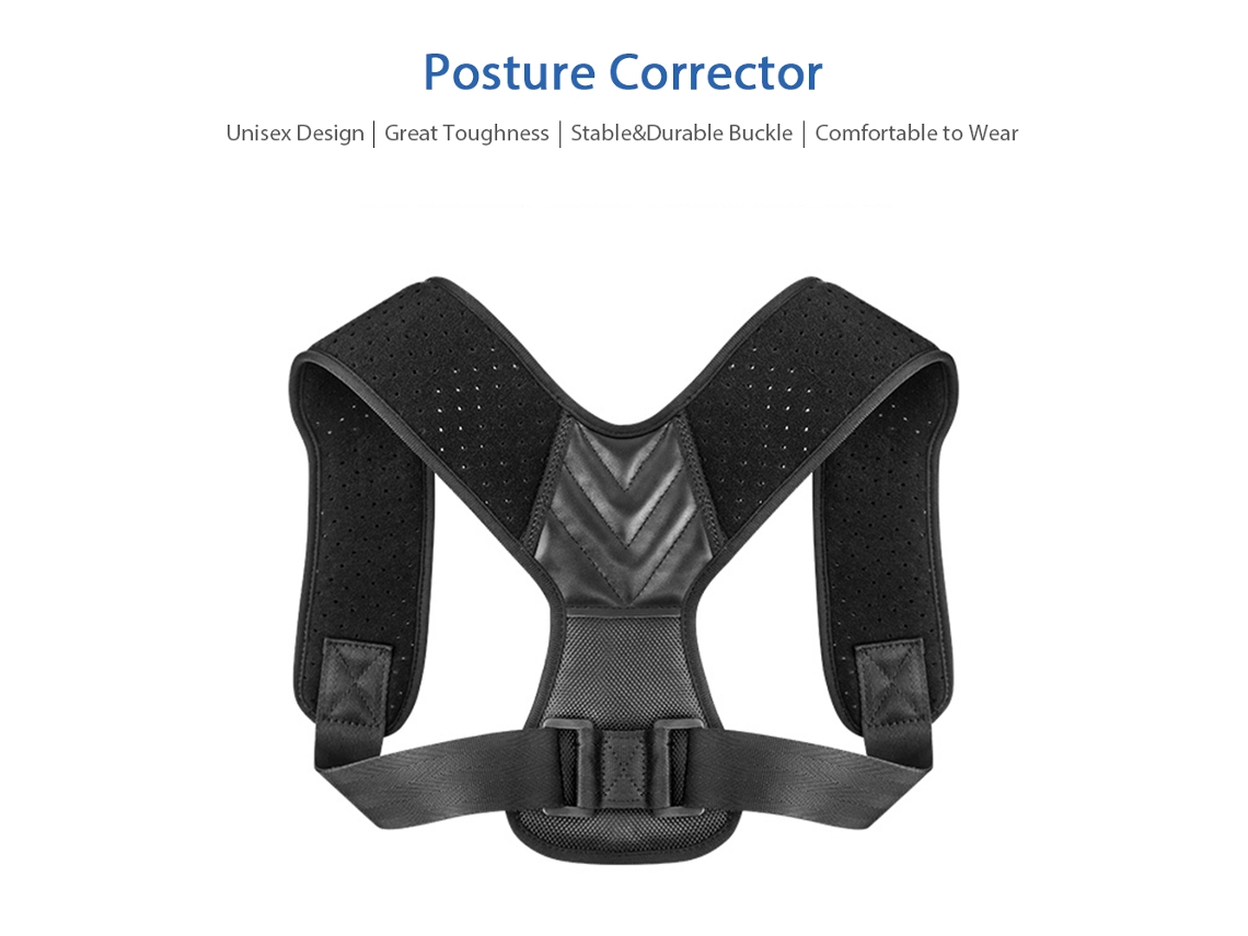 Corrector de postura unisex ajustable para aliviar el dolor de espalda.