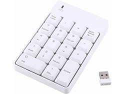 Teclado Numérico Inalámbrico De 2,4 Ghz, Usb Compacto, 18 Teclas Para Ordenadores De Sobremesa Y Portátiles, Blanco.