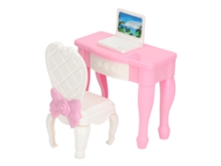 Muebles Miniatura Para Casa De Muñecas: Mesa, Silla Y Laptop En Escala 1:12 Accesorios De Oficina Mini