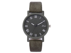 Reloj De Cuarzo Con Correa De Cuero Pu, Dial De Números Romanos, Unisex, Verde
