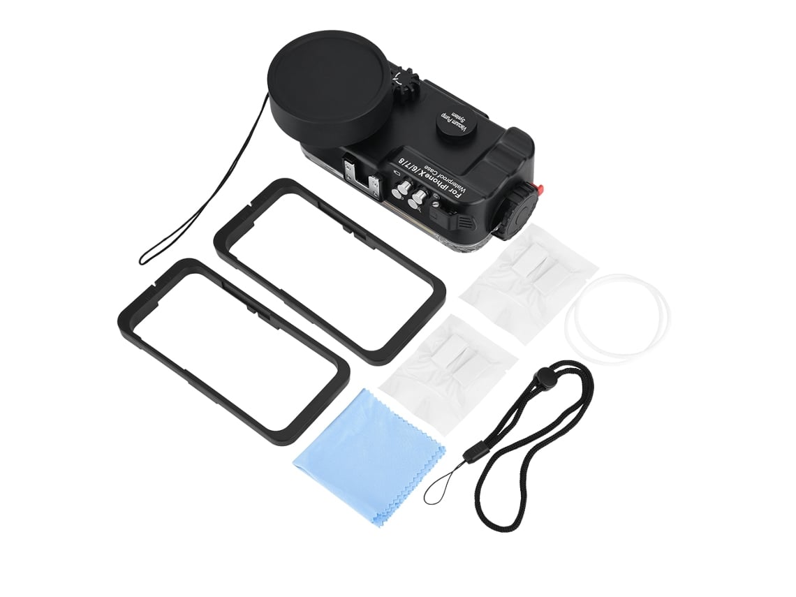 Caja De Buceo (bluetooth, Impermeable Hasta 60m) Universal Con Ojo De Pez Caja De Teléfono Para Buceo Negra