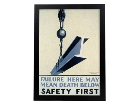 Poster NACNIC Vintage Cartel vintage del departamento federal de Pennsylvania Safety first.