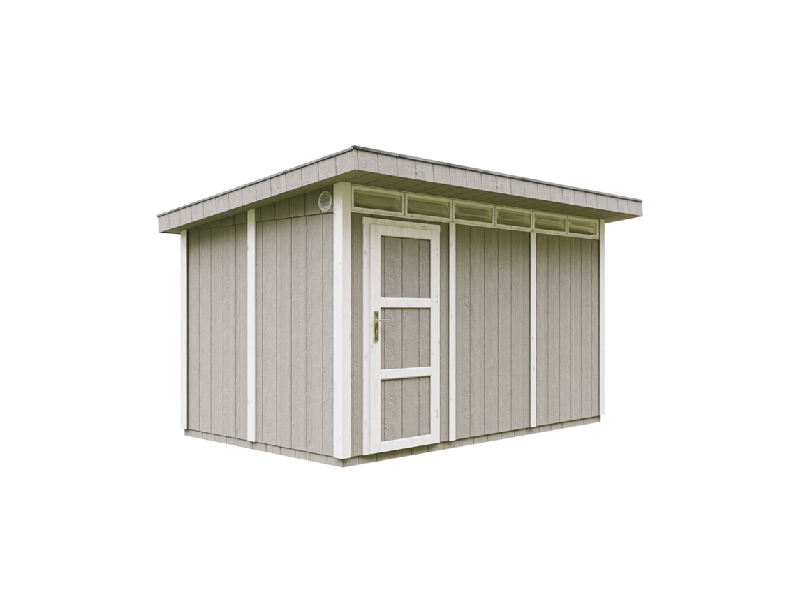 Caseta Jardin paneles a base de Madera LP SmartSide 8,7 m² con Suelo y Baldosas Bituminosas - L279xA412xA237 cm - TIMBELA M904 - TUNDRA GREY