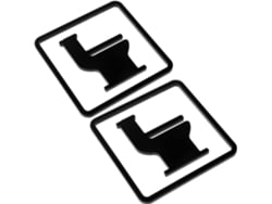Juego De 2 Letreros De Acrílico Negro Mate Para Baños, Para Hombres Y Mujeres.