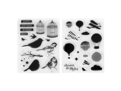 2 Piezas Sellos Transparentes Diy Silicona Amigable Con La Piel Para Tarjetas Scrapbooking Decoración
