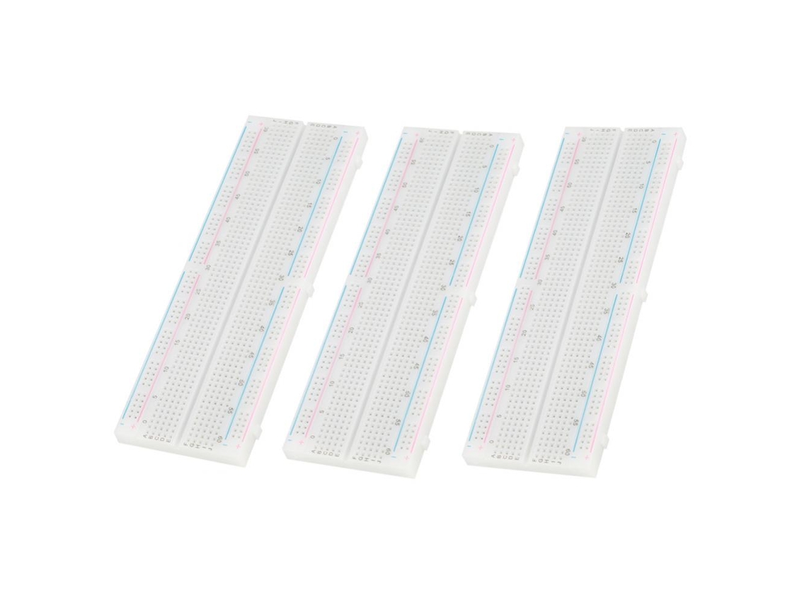 3pcs Protoboard Sin Soldadura 830 Puntos Abs Para Circuitos Prototipo