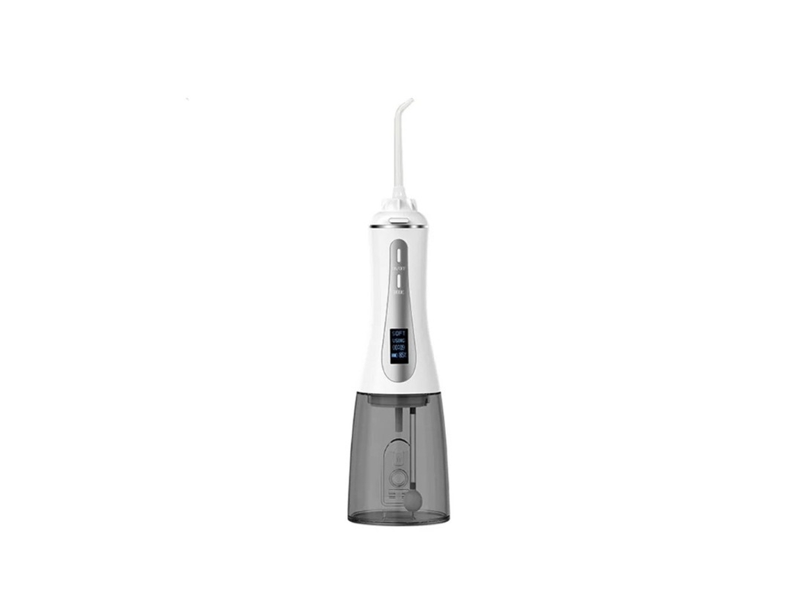 Potente irrigador bucal portátil con hilo dental semi-cable de 350 ml, pantalla LED, 5 modos de presión, 8 puntos de mandíbula reemplazables y Bestvite.
