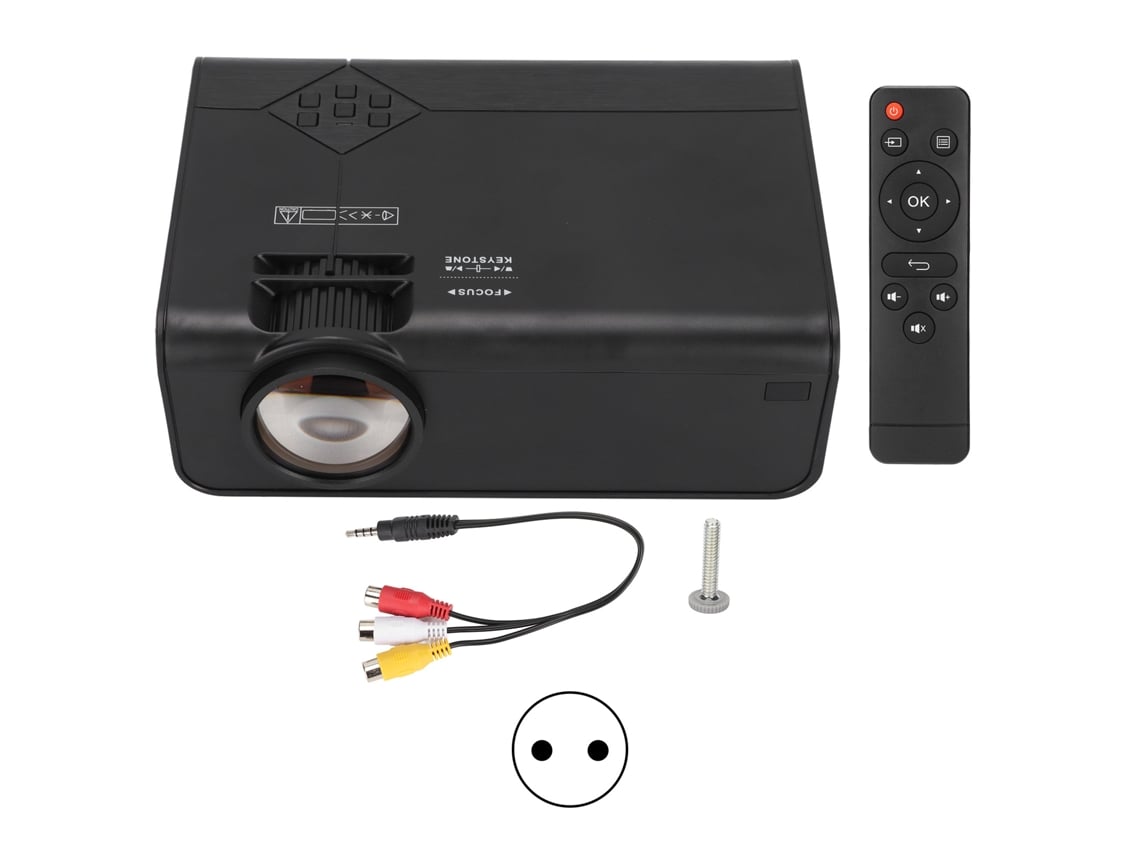Projetor Portátil Mini EOOCOO, 720p, com controle remoto