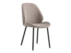 Chaise de salle à manger en polyester pierre avec pieds noirs HOUSE NORDIC