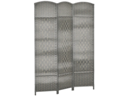 Biombo 3 Painéis Polipropileno Cinza 135x180cm Privacidade