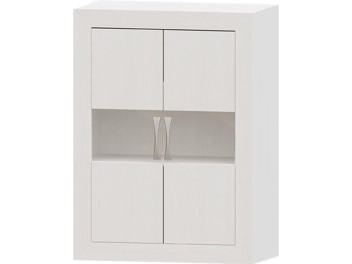 Aparador MUEBLAM Niza (Blanco y Plateado - Melamina - 80x120x42 cm)