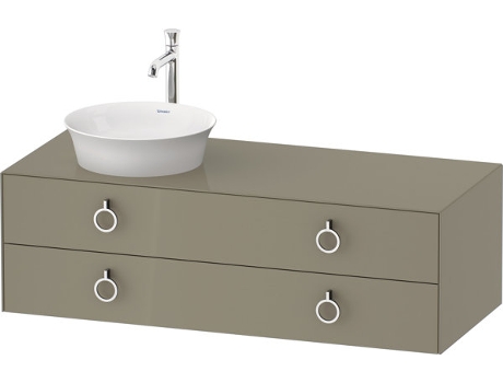 DURAVIT Tulip blanco, mueble de baño colgado en la pared, ancho 1300 x profundidad 550mm, con 2 cajones, con tirador, WT4992L
