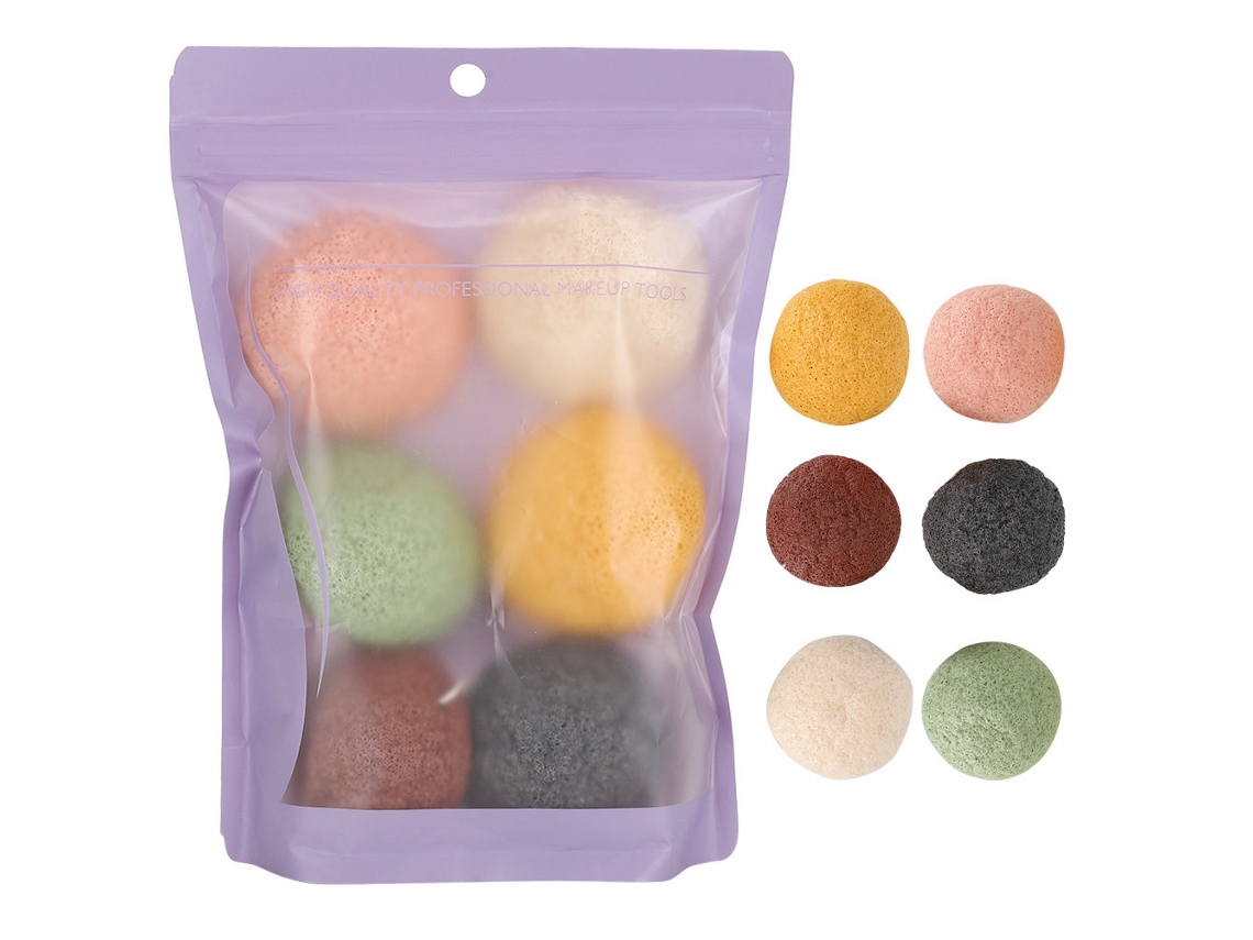 Esponja facial de konjac para limpieza de poros y exfoliación
