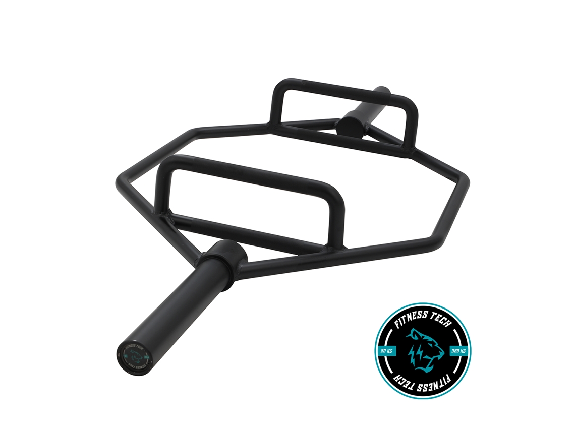 Barra Olímpica Hexagonal para Sentadillas Negra 50Mm 700 Lbs / 320Kg FITNESS TECH