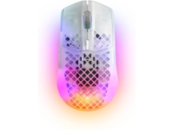 Ratón Gaming STEELSERIES Aerox 3 Wireless Ghost (18000 DPI - Transparente)