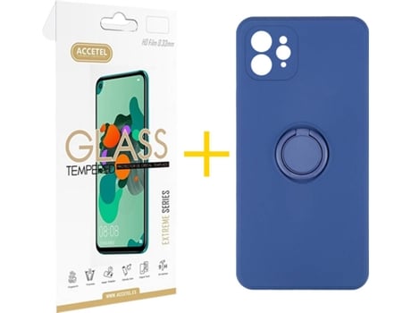 Carcasa + Protector de Pantalla para iPhone 12 Pro Max ACCETEL Azul Oscuro