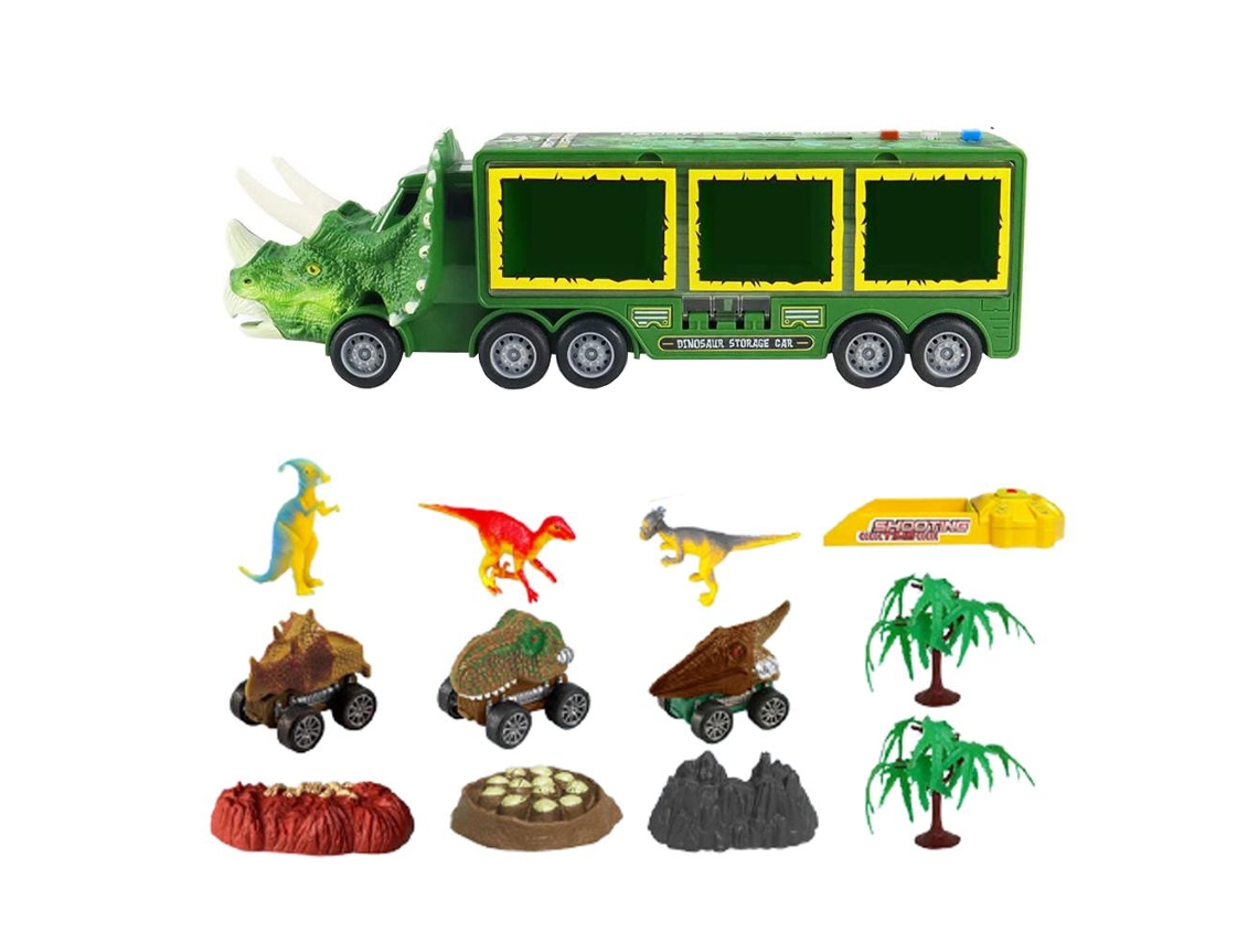 2026-juguete Camión Transportador De Dinosaurios Para Niños Regalo Coche Almacenaje Inercia Eléctrica Tirar Y Retroceder