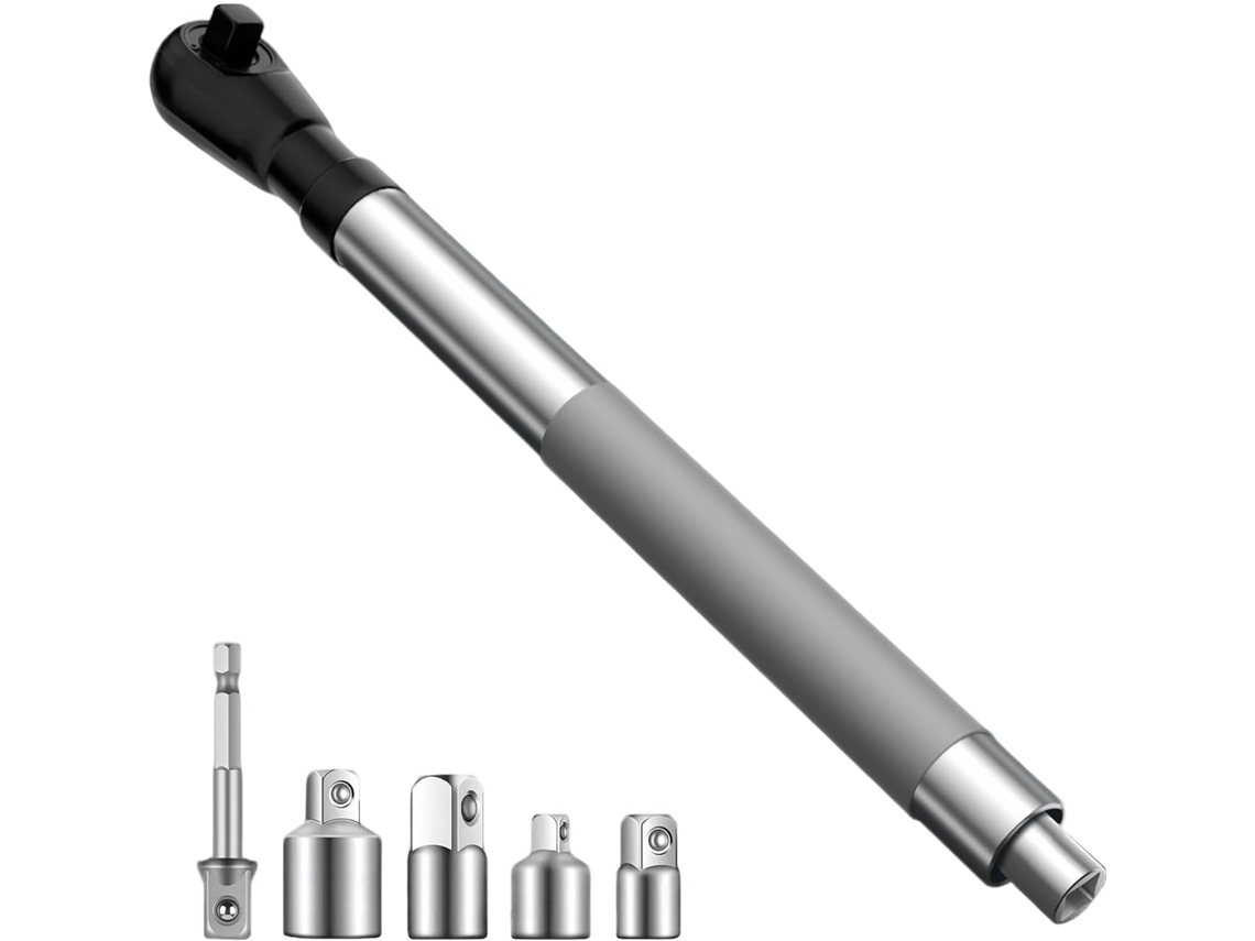 Llave Carraca Acodada Extensor Carraca Vasos Broca Uso Versátil Automoción, Construcción Bricolaje.