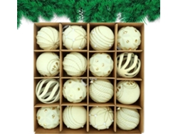 Bolas Decorativas Para Rbol De Navidad 16 Piezas Colgantes Flocadas Dormitorio Chimenea Sala Estar Balc N Jard
