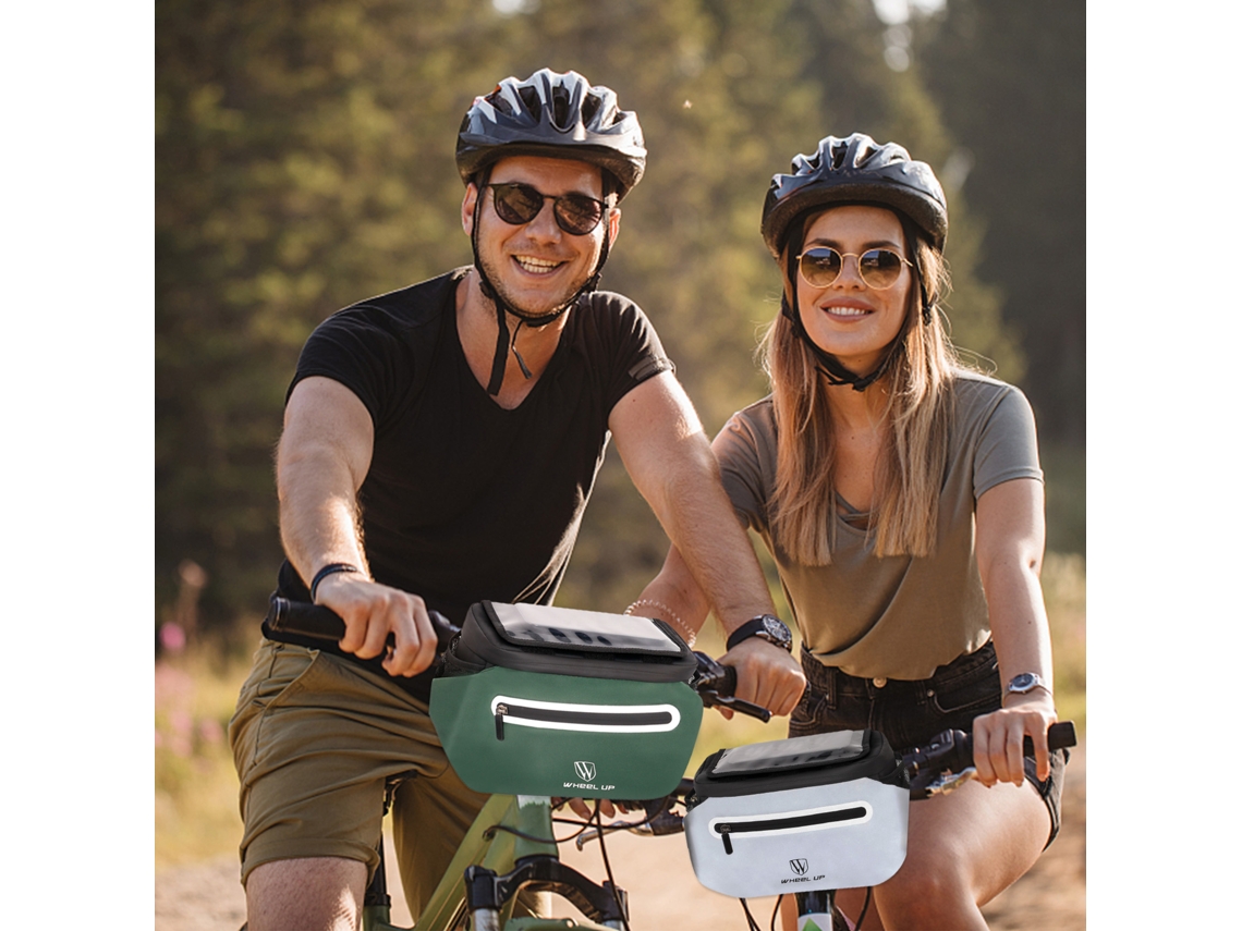 Bolsa Grande Para Manillar De Bicicleta Con Soporte Plegable Táctil Para Teléfono Móvil Para Almacenamiento Frontal.