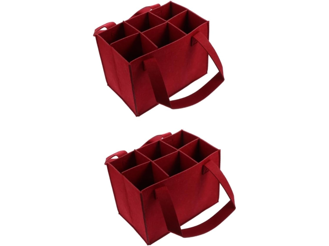 Bolsa para vino con múltiples compartimentos, con capacidad para hasta 6 botellas de vino tinto.