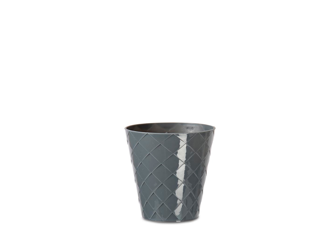ARECA Palm - Maceta Redonda Decorativa 95 cm con Textura Gris