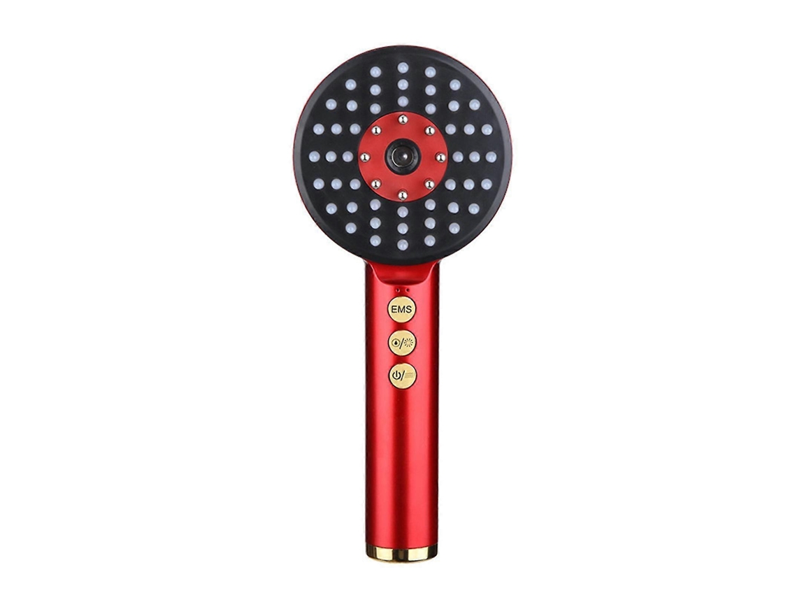 Cepillo de masaje portátil con terapia de luz roja, carga USB, para hombres y mujeres.