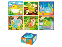 Juego Creativo De Madera Montessori 2 En 1 Para Bebés: Cubos Y Rompecabezas