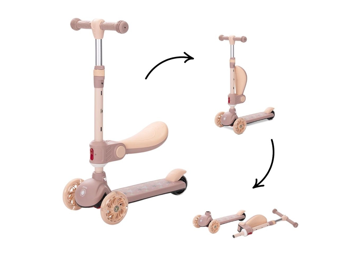 Patinete infantil Lorelli Speedster beige con asiento plegable
