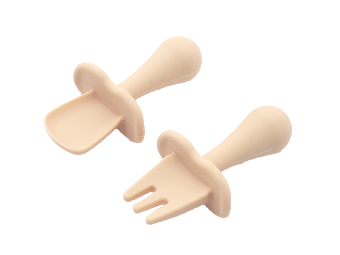Utensilios para la autoalimentación de bebés y niños pequeños: juego de cuchara y tenedor para el destete guiado NEVEANCE