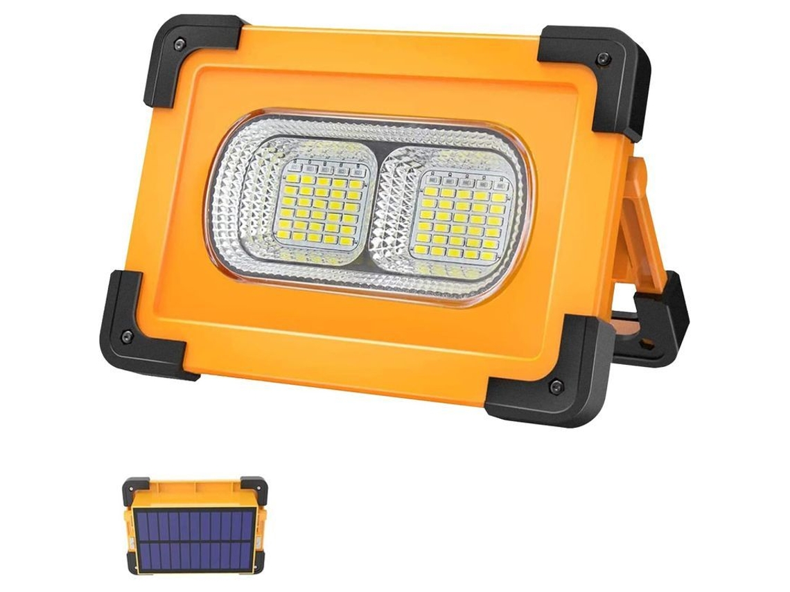 Faro Led Recargable 80w Modos Súper Brillante Luz De Trabajo Portátil Con Panel Solar Y Función Power Bank Ip65