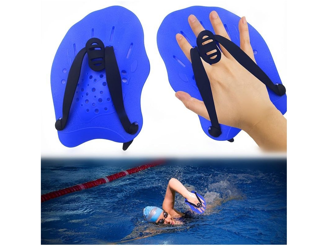 Palas De Natación Para Entrenamiento Con Diseño Hidrodinámico Y Correas Ajustables, 1 Par