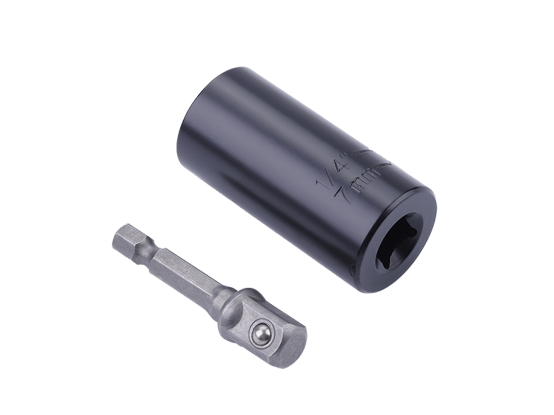Adaptador universal de llave de rata para destornillador de 7-19 mm de acero con bola de enlace negro (2 piezas)
