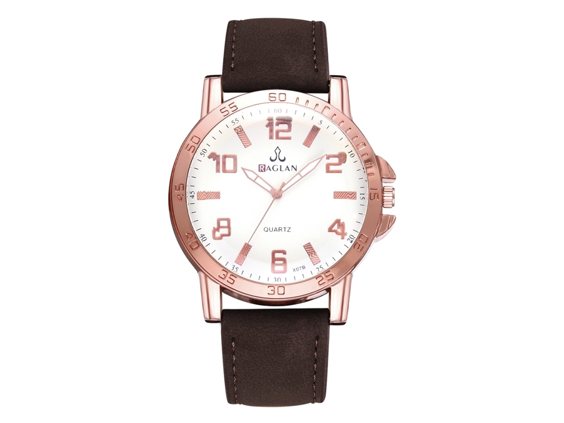 Relógio De Quartzo Masculino Com Pulseira De Couro Pu, Estilo Casual E De Negócios
