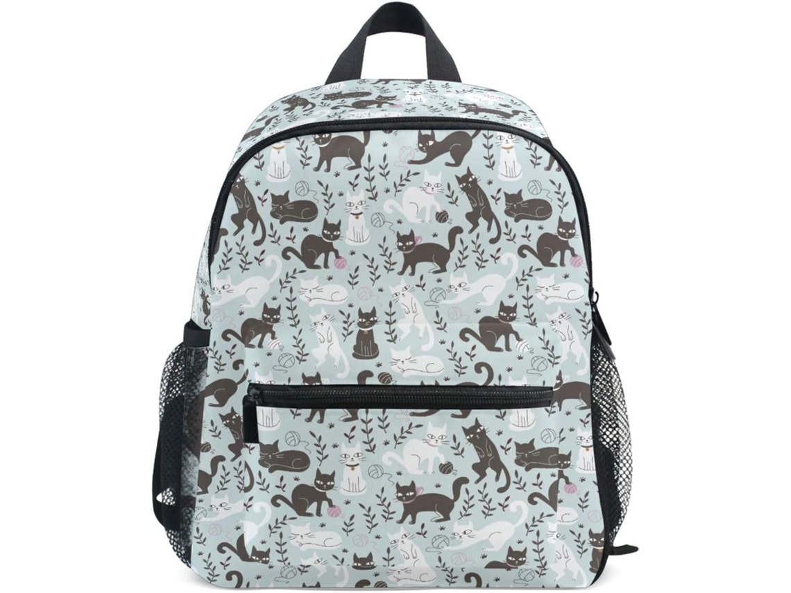 Besportble Mochila De Agua Y Correa Para El Pecho Y Gato De Dibujos Animados En Blanco Y Negro 25,4 X 10,2 ...