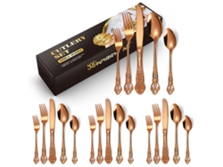 Conjunto de Talheres de Aço Inoxidável 20 Peças-Rose Gold GERTIZ
