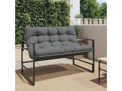 Banco de jardín con cojín, 113 cm, acero antracita, DKD Home Decor