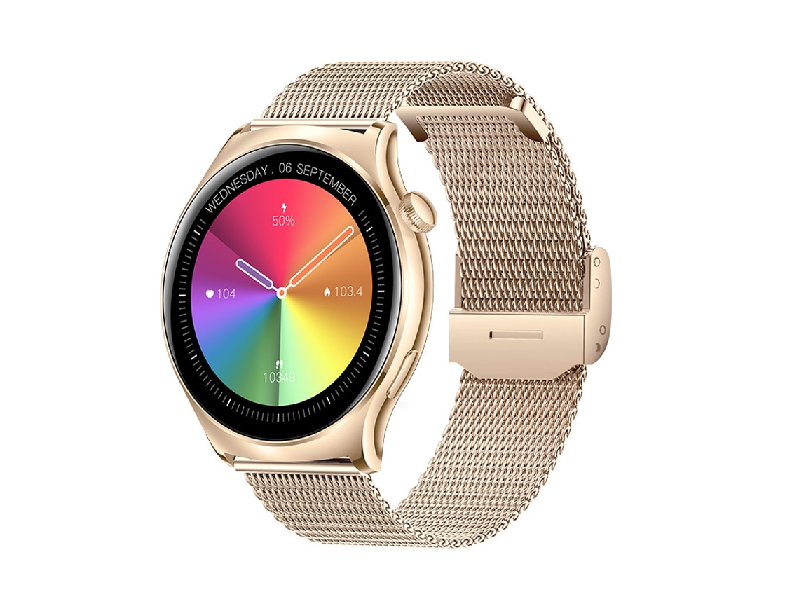 SHAH ARPAN i101 Podómetro Monitoreo del ritmo cardíaco Presión arterial Reloj inteligente deportivo multifuncional Acero dorado