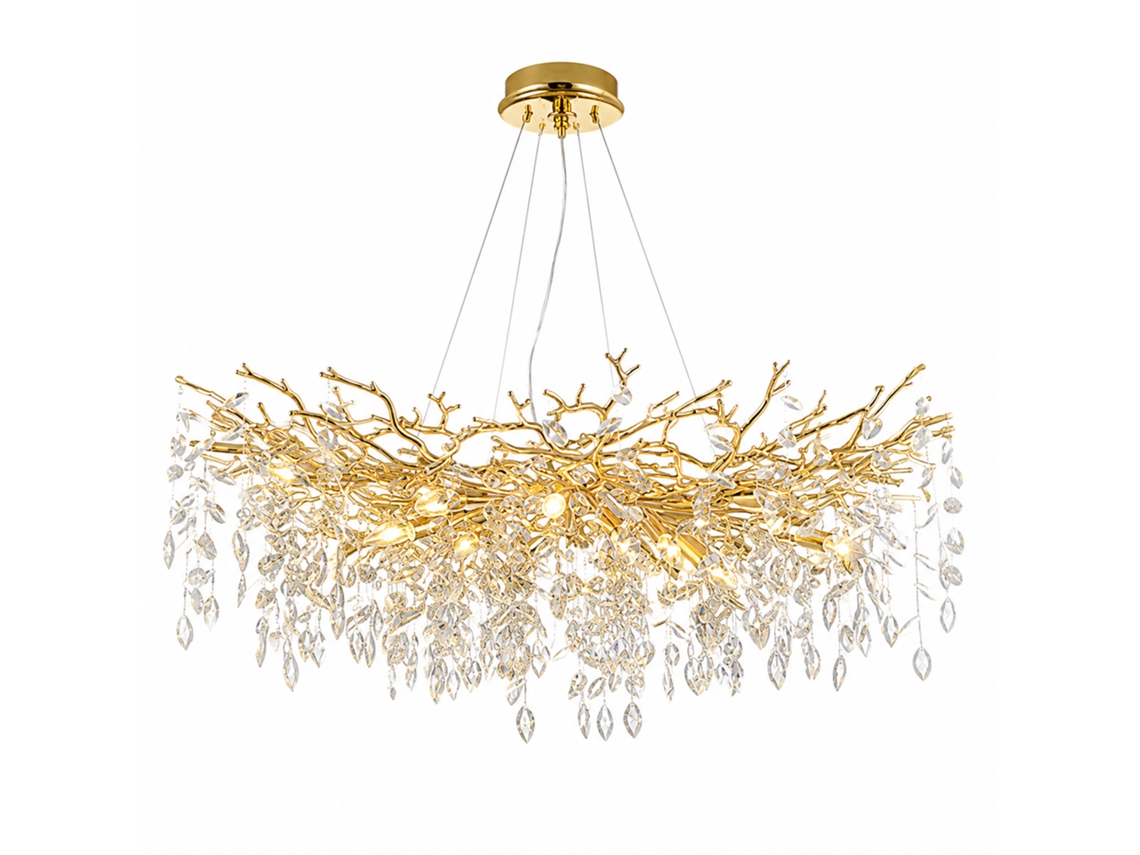 Lámpara De Techo De Cristal Pibaogu Asled-493 (dorado)
