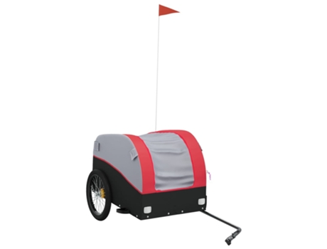 Remolque VIDAXL para bicicleta hierro negro y rojo (45 kg)
