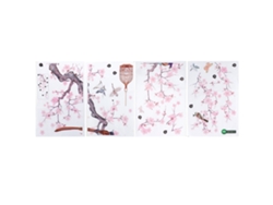4 Pegatinas De Pared De Estilo Chino Con Flores Y Pájaros De Pvc Para Sala De Estar Y Oficina.