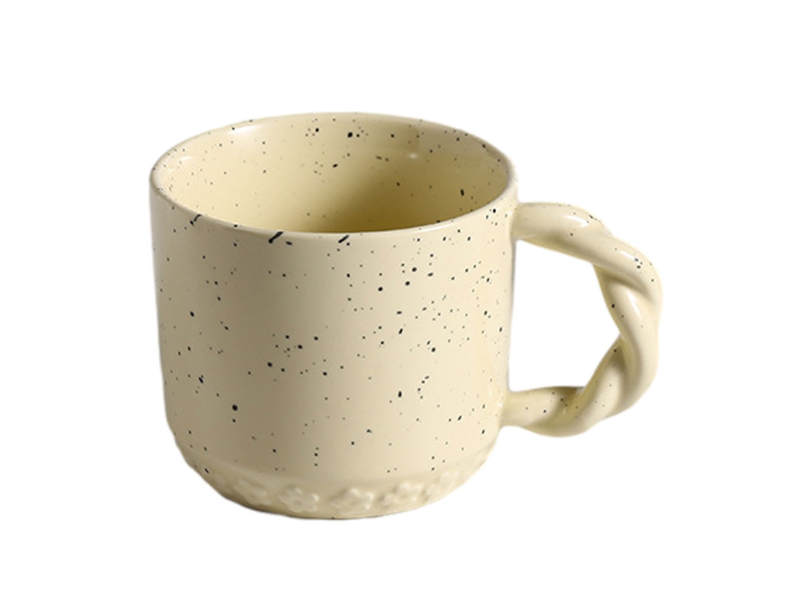 Taza de cerámica de 300ml con mango creativo, diseño de pintura en aerosol, Taza de leche de café de desayuno nórdico NEVEANCE