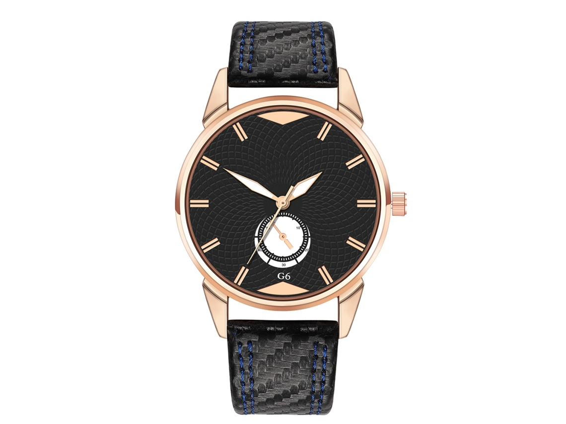 Reloj De Pulsera Masculino De Cuarzo Con Correa De Pu, Dial Redondo, Moda (azul)